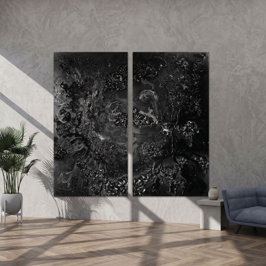 Obsidian Drift - Paintings - Diptychs
