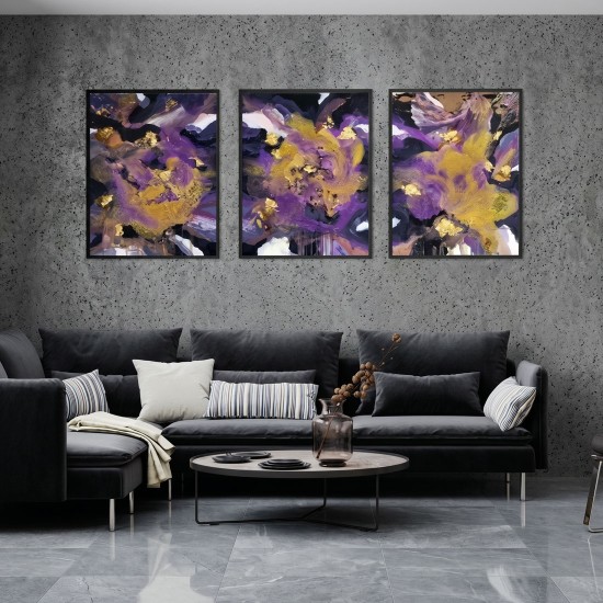 Purple Rain - Paintings - Triptych