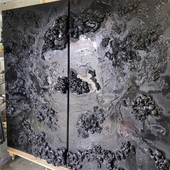 Obsidian Drift - Paintings - Diptychs
