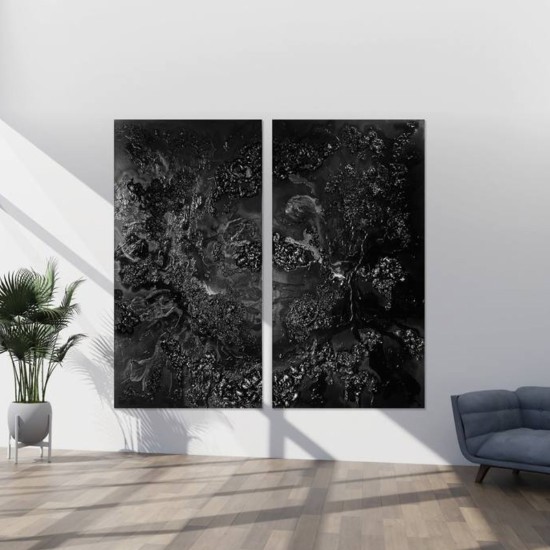 Obsidian Drift - Paintings - Diptychs
